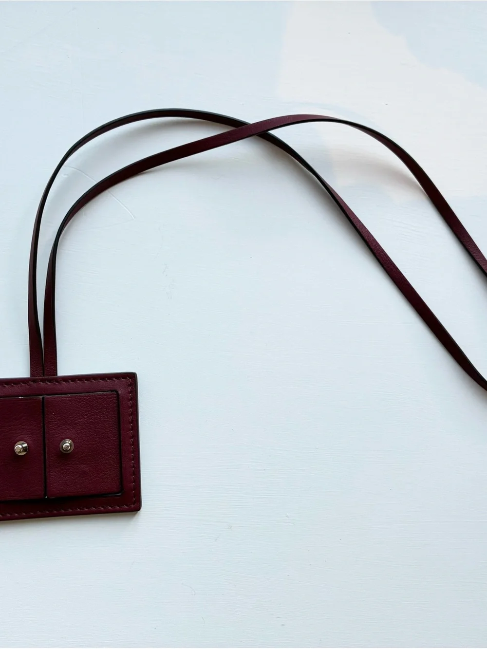 New Mark Cross Leather Mirror Necklace